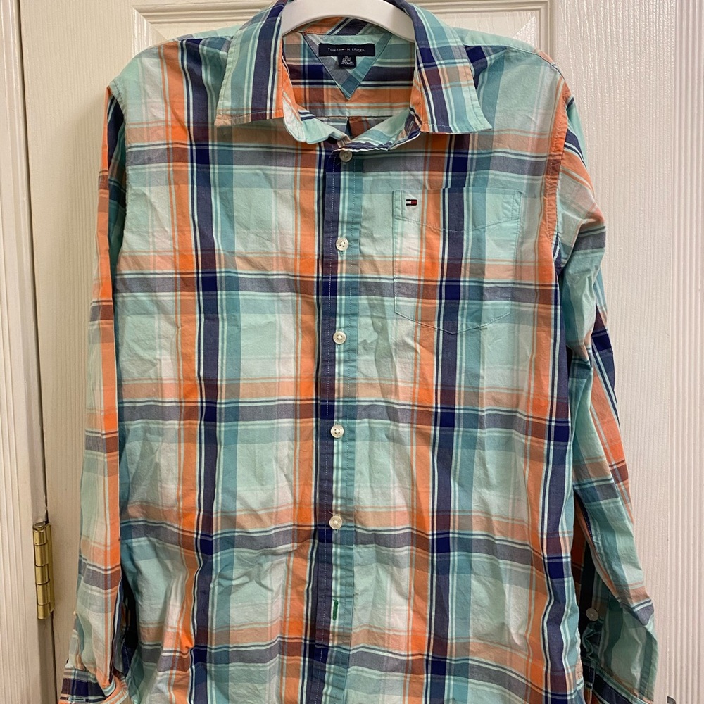 Tommy Hilfiger boy plaid shirt XL 16/18